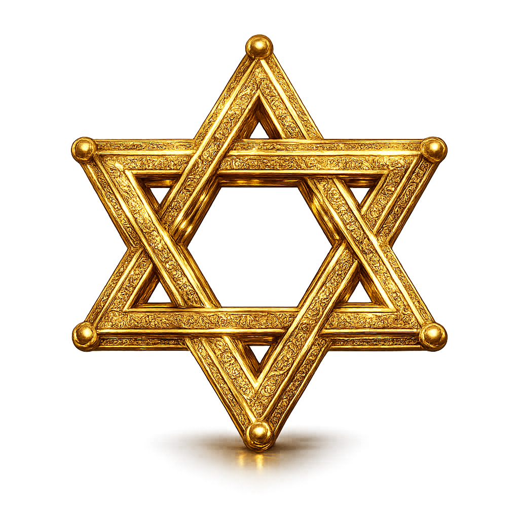 Shatkona dourada flamejante